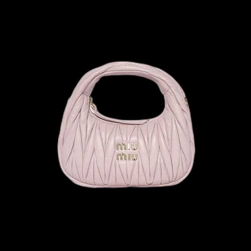 Miu Wander Matelass� Nappa Leather Hobo Mini Bag 'Pink'