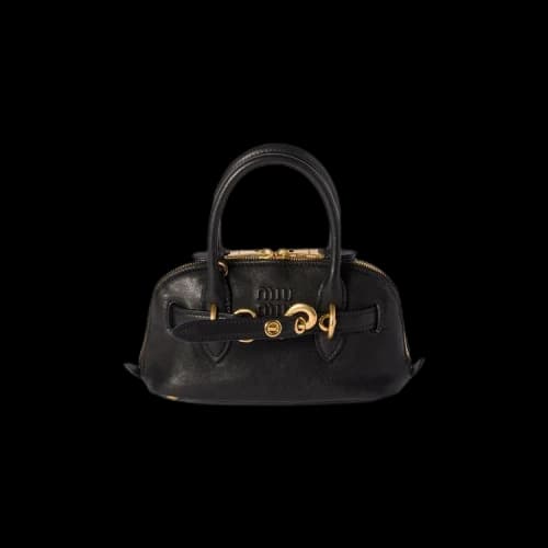 Miu Aventure Mini Nappa Leather Bag 'Black'