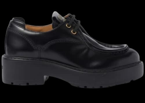 Miu Leather Lace-Up Shoes Black (Women's)