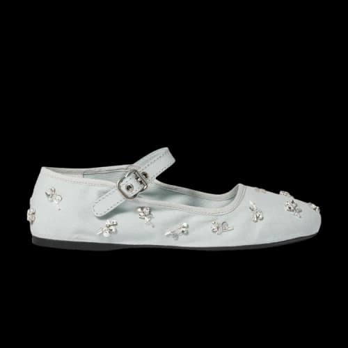 Miu Embroidered Drill Ballerina 'Powder Blue' (Women's)