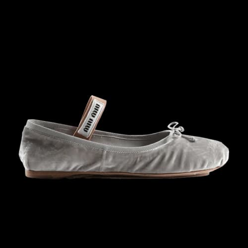 Miu Velvet Ballerinas 'Grey' (Women's)