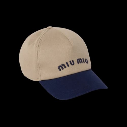 Miu Drill Baseball Cap 'Khaki/Royal'
