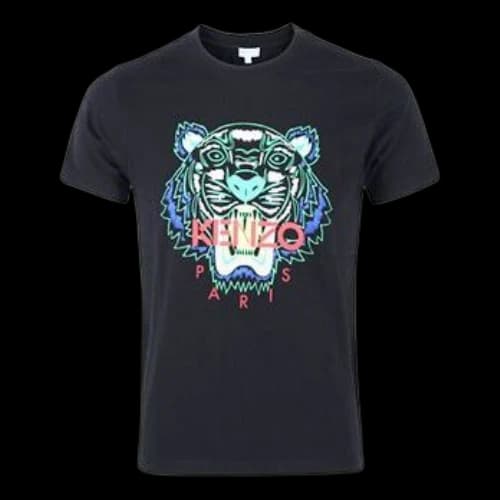 KENZO Cotton Tiger Head Printing Short Sleeve Black