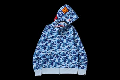BAPE ABC Camo Shark Full Zip Hoodie Blue