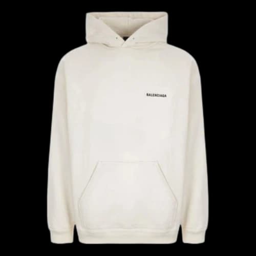Balenciaga Back Logo Hoodie Regular Fit 'Off White'