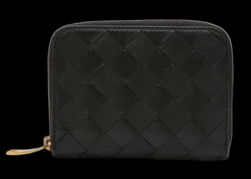 Bottega Veneta Intrecciato Weave Coin Purse Black