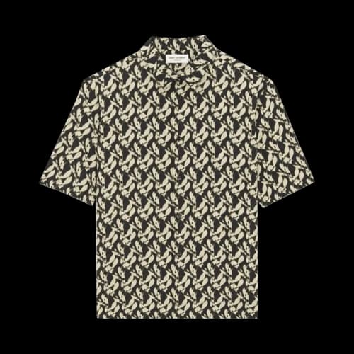 Saint Laurent Printed Voile Shirt 'Noir/Sable'