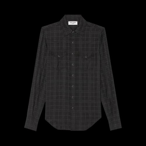 Saint Laurent Checked Slim Fit Shirt 'Black'