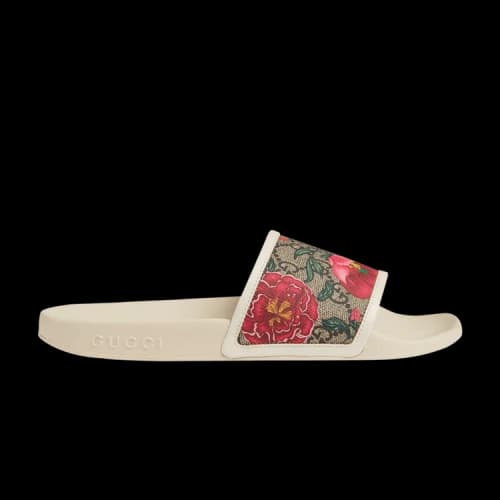 Gucci GG Slide 'Flora Print - Beige' (Women's)