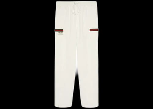 Gucci Cotton Canvas Pant With Gucci Label White