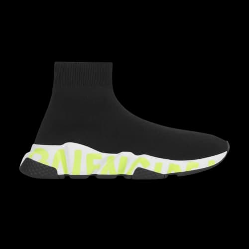 Balenciaga Speed Sneaker 'Midsole Graffiti - Black Fluo Green' (Women's)