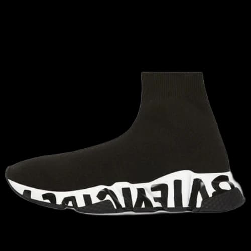 Balenciaga Speed Graffiti Sneakers 'Black Knit Black Graffiti Sole Unit' (Women's)