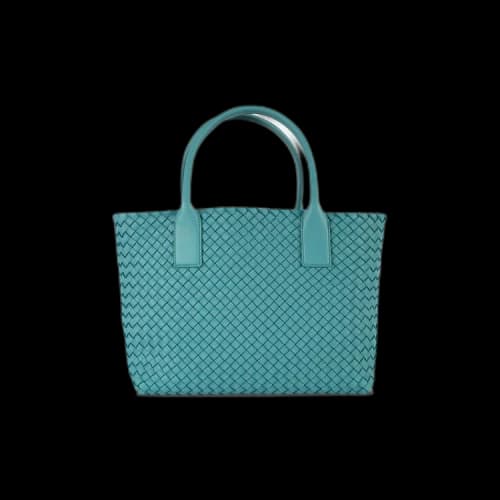 Bottega Veneta Small Tote Bag In Woven Crochet Leather 'Linoleum/Silver'