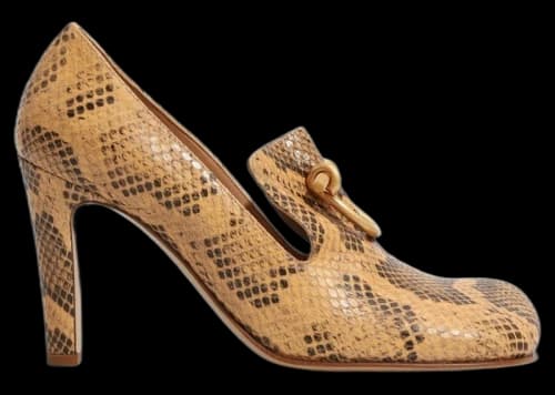 Bottega Veneta Python Leather Pattern Pumps Brown (Women's)