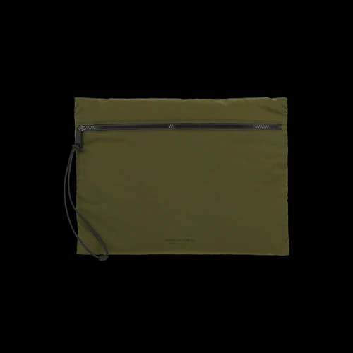 Bottega Veneta Logo Printed Pouch Green