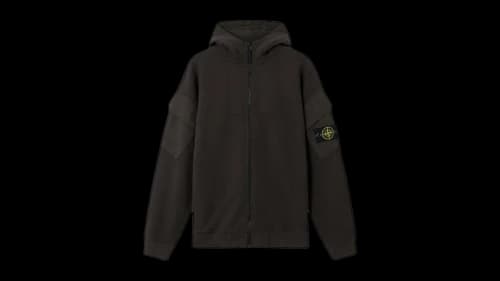 Stone Island Brushed Organic Cotton Fleece 6100009 Sweatshirt Lead Grey