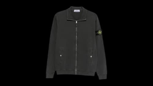 Stone Island Zip Up Cardigan Charcoal