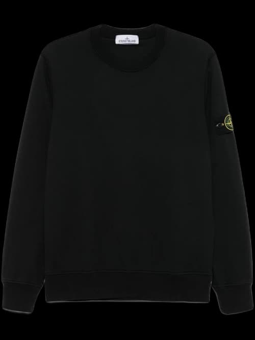 Stone Island Logo Hooded Sweater Black