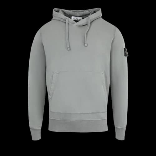 Stone Island Regular Fit Hooded Sweatshirt With Pouch Pocket 'Cement'