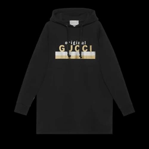 Gucci Original Print Hooded Dress 'Black'