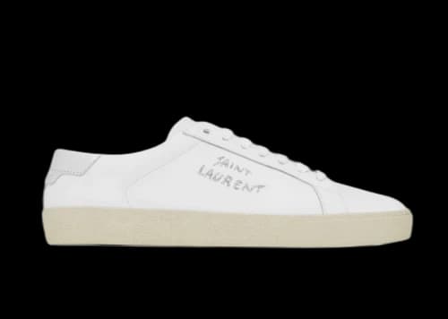 Saint Laurent Court Classic SL/06 Low Embroidered Metallic White