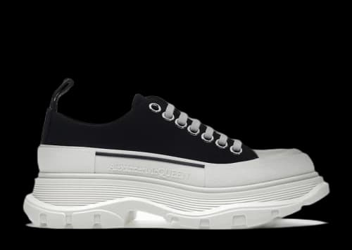 Alexander McQueen Tread Slick Low Lace Up Black White (Women's)