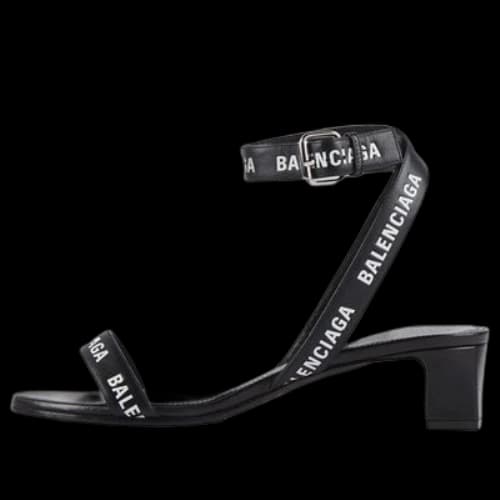 Balenciaga Round Cowhide Sandals Black (Women's)