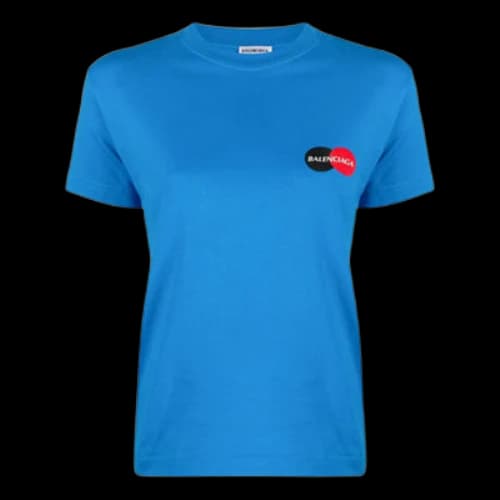 Balenciaga Alphabet Logo Casual Short Sleeve Blue