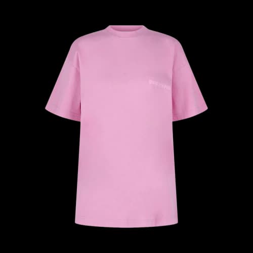 Balenciaga Upside Down Embroidered Logo T-shirt Pink