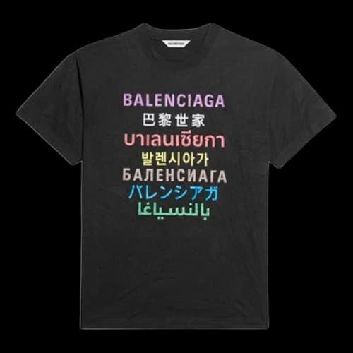 Balenciaga Printing Logo Short Sleeve Black