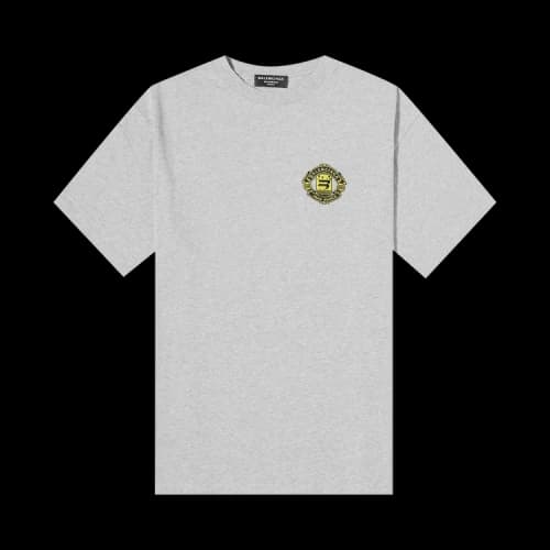 Balenciaga Logo Embroidered T-Shirt 'Heather Grey'
