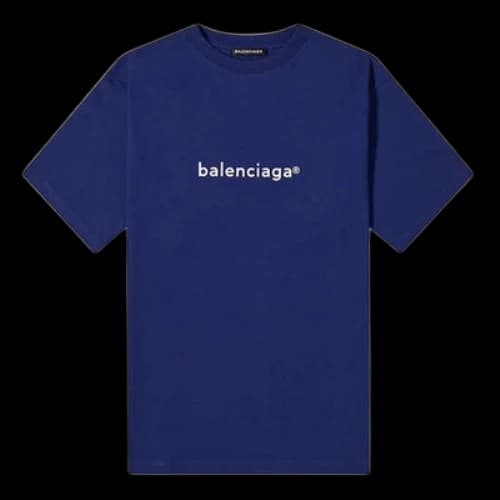 Balenciaga Logo Alphabet Short Sleeve Blue