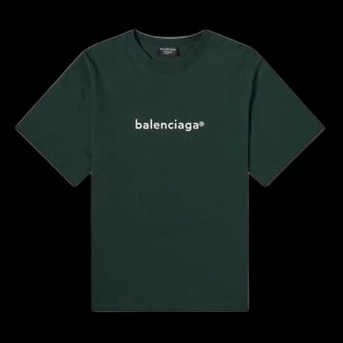 Balenciaga Alphabet Printing Round Neck Pullover Short Sleeve Green