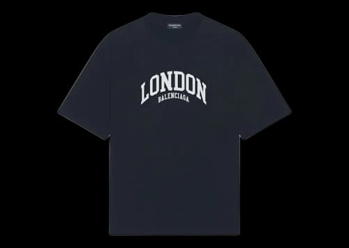 Balenciaga Cities London Medium Fit T-Shirt Black/White