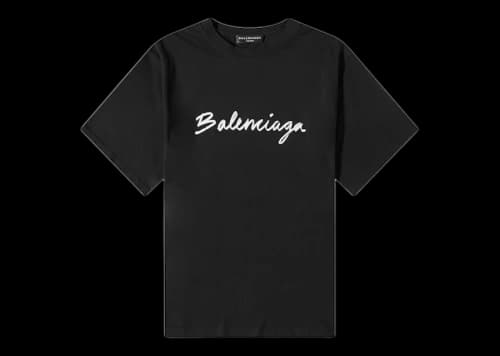 Balenciaga Script Logo T-shirt Black/White