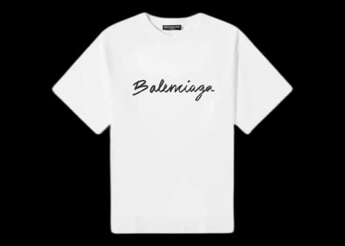 Balenciaga Script Logo T-shirt White/Black