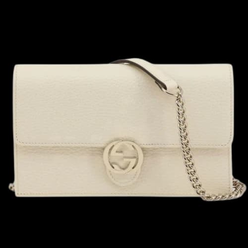 Gucci Interlocking GG Chain Crossbody Bag White