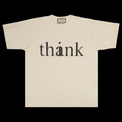 Gucci Think/Thank Print Oversize T-Shirt 'Off White'