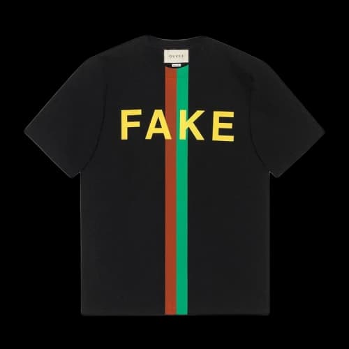 Gucci Fake/Not Print Oversize T-Shirt 'Black'