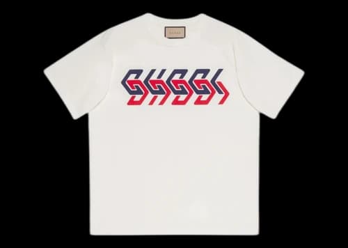 Gucci Mirror Print T-Shirt Ivory