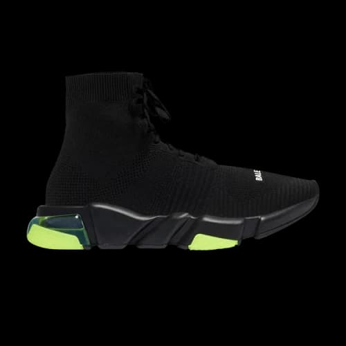Balenciaga Speed Lace Up Trainer High 'Clear Sole - Black Yellow Fluo'