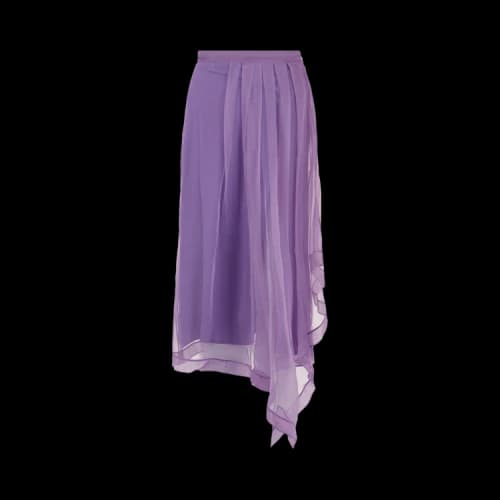 Gucci Asymmetrical Mesh Midi Skirt Light Purple