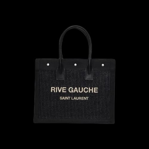 Saint Laurent Rive Gauche Small Tote Bag 'Nero/Natural Beige'