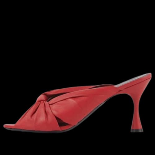Balenciaga Drapy Sheep Leather Mules Red (Women's)