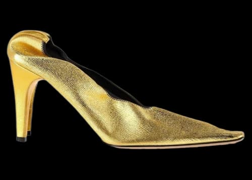 Bottega Veneta Sharpei Metallic Square-Toe Pumps Gold (Women's)