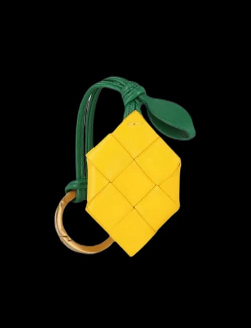 Bottega Veneta Lemon Leather Keyring Yellow