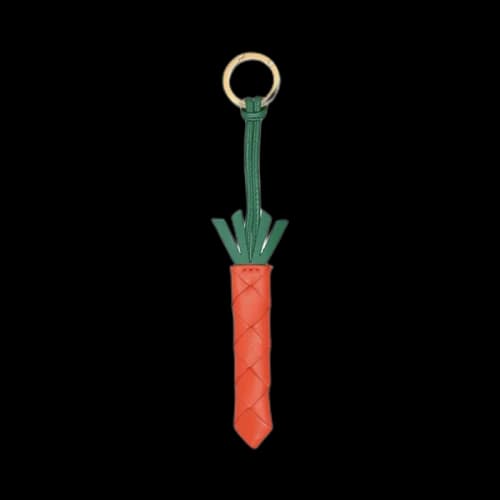 Bottega Veneta Intrecciato Nappa Keyring Orange/Green