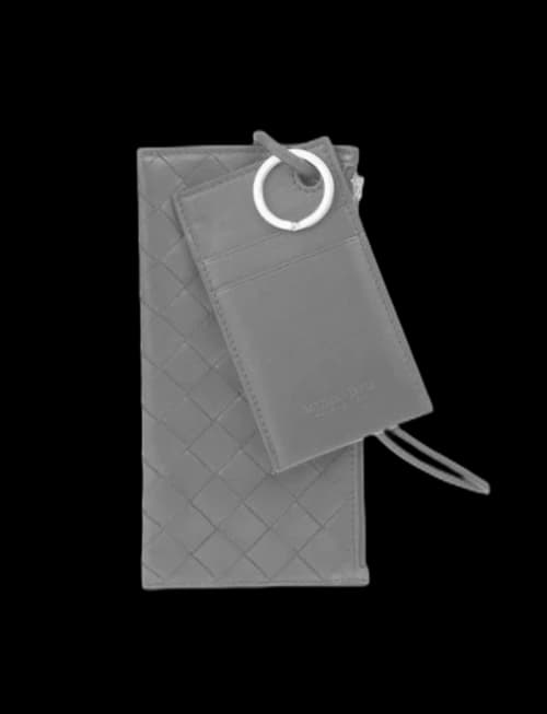 Bottega Veneta Double Pouch Crossbody Grey