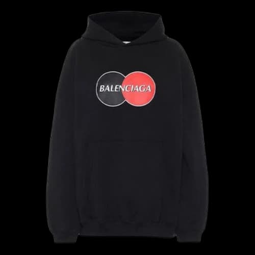 Balenciaga Pattern Loose Version Hoodie Sports Black (Women's)