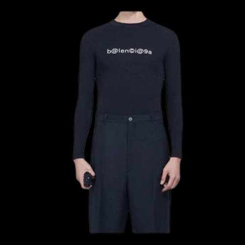 Balenciaga Symbolic Creative Logo Printing Elastic Long Sleeves Black